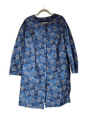 Marina Rinaldi Made in Italy Floral Hidden Button Jacket Size 20 New $795